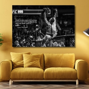 Póster con cita de Conor McGregor, lienzo de Conor McGregor, arte de pared motivacional, decoración de pared para cuevas masculinas, decoración de salas deportivas de fitness imagen 2