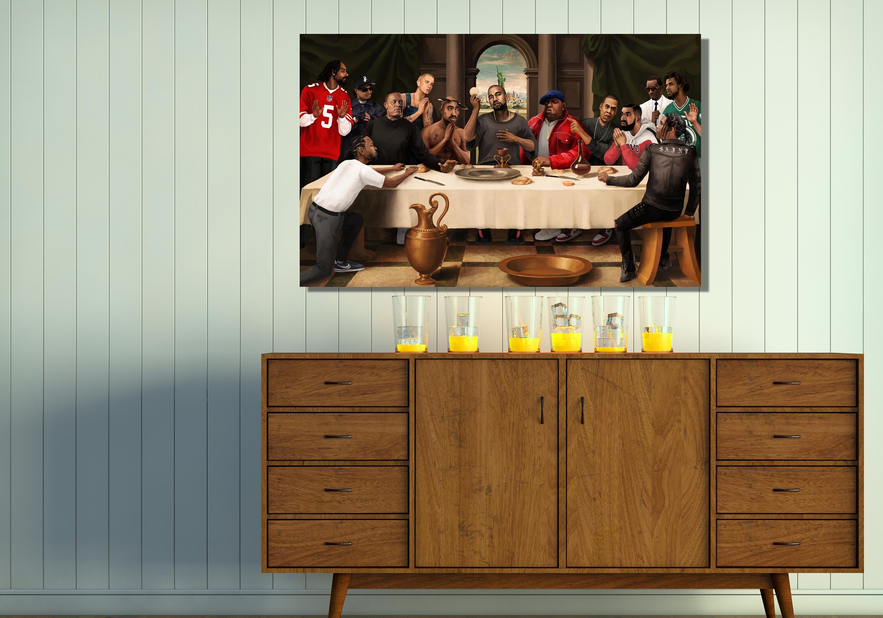 Last Supper All Time Rappers Poster (Und),Snoop Dogg,Eminem,Tupac,Kanye ...