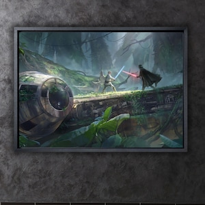 Starwars Luke Skywalker vs Darth Vader Poster Canvas Wall Art,Luke vs Darth Vader Print Art,Clone Wars,Darth Vader,Luke Skywalker Poster Art