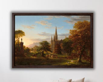 Thomas Cole The Return 1837 Art Canvas Print,Thomas Cole Poster Art,Vintage Art Print,Modern Wall Art Decor,Vintage Landscape Art Print