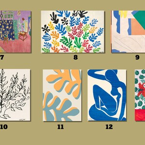 May include: A collection of 10 framed art prints featuring abstract designs in various colors, including blue, green, red, yellow, and black. The prints are arranged in a grid pattern and each has a number below it.