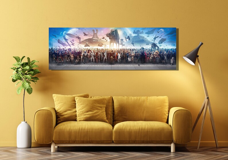 Epic Star Wars Poster Print,full Character Set Movie Film Art Canvas