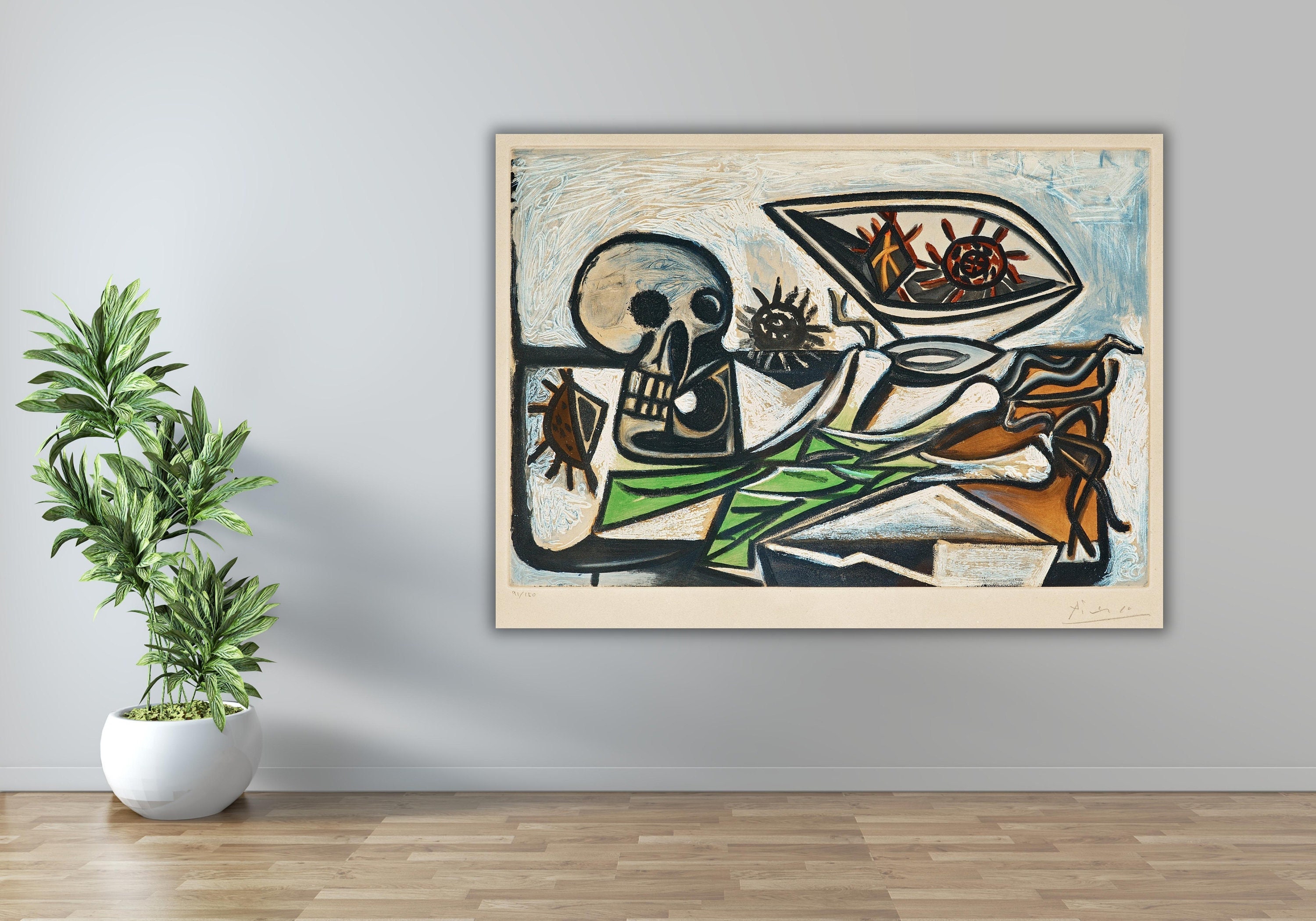 パブロ　ピカソ　レプリカ版　油絵　絵画　アンティーク　インテリア　MoMA美術館 Amazon｜パブロ・ピカソ《泣く女》キャンバス油絵レプリカ抽象