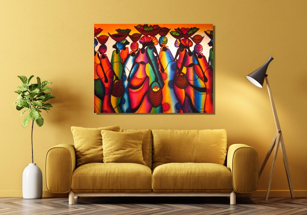 African Art Canvasafrican Woman Colorful Abstract Art Poster Wall Art