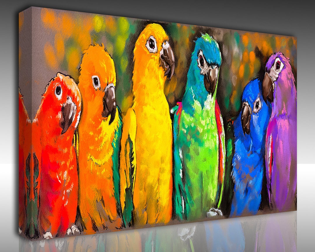 Parrot Canvas Wall Art,parrot Canvas Print Art,animals Wall Art,animals
