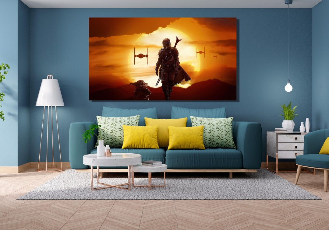 Star Wars Wall Decor Canvas Print,mandalorian Star Wars Poster Canvas
