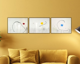 ジョアン・ミロ版画：女性、月、鳥、1949年 美術複製 - Etsy 日本