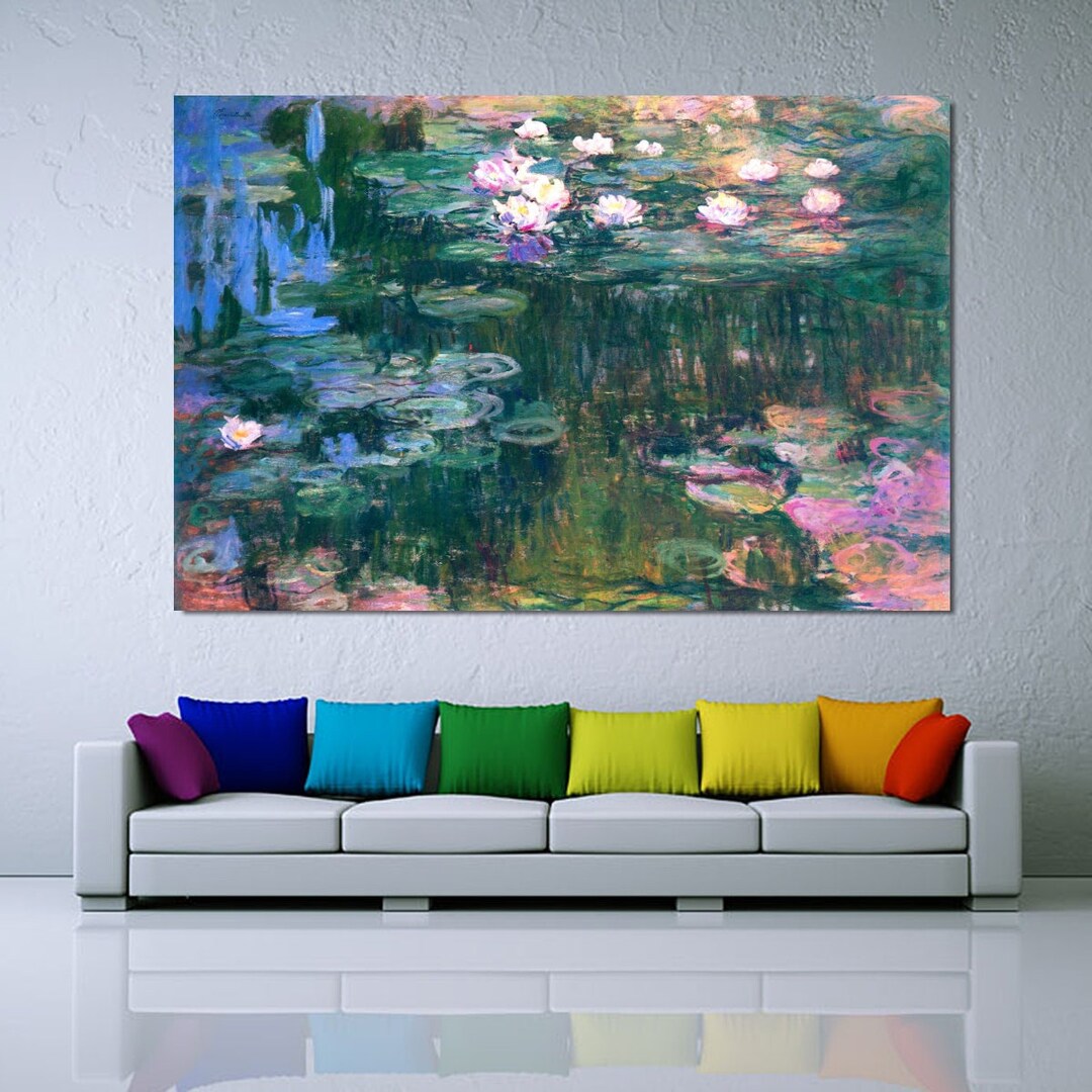 Claude Monet Water Lilies Canvas Wall Art Print,reproduction Wall Decor ...