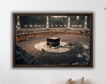Vintage Kaaba Poster Print Art,Kaaba Retro Wall Art,Kaaba Canvas Wall Art,Kaaba Prints,Islamic Artworks,Islamic Wall Art Decor,Islamic Gifts