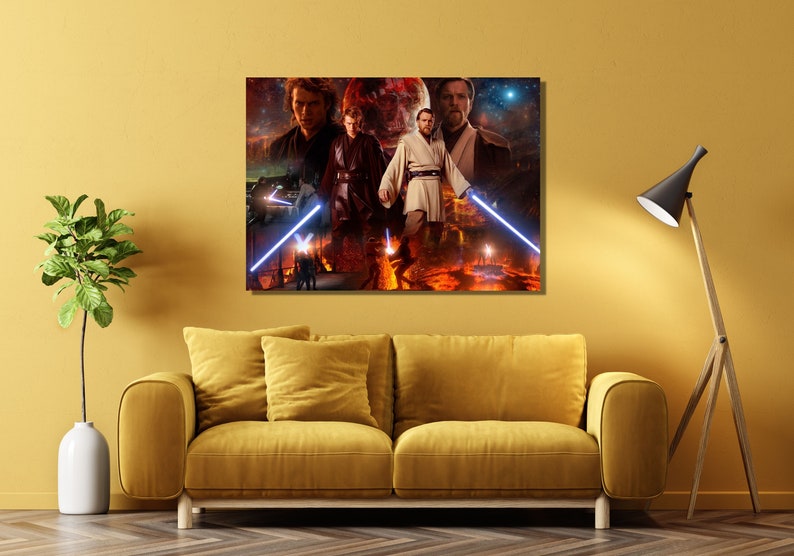 Starwars Anakin Vs Obi Wan Poster Canvas Wall Art,anakin Skywalker ...