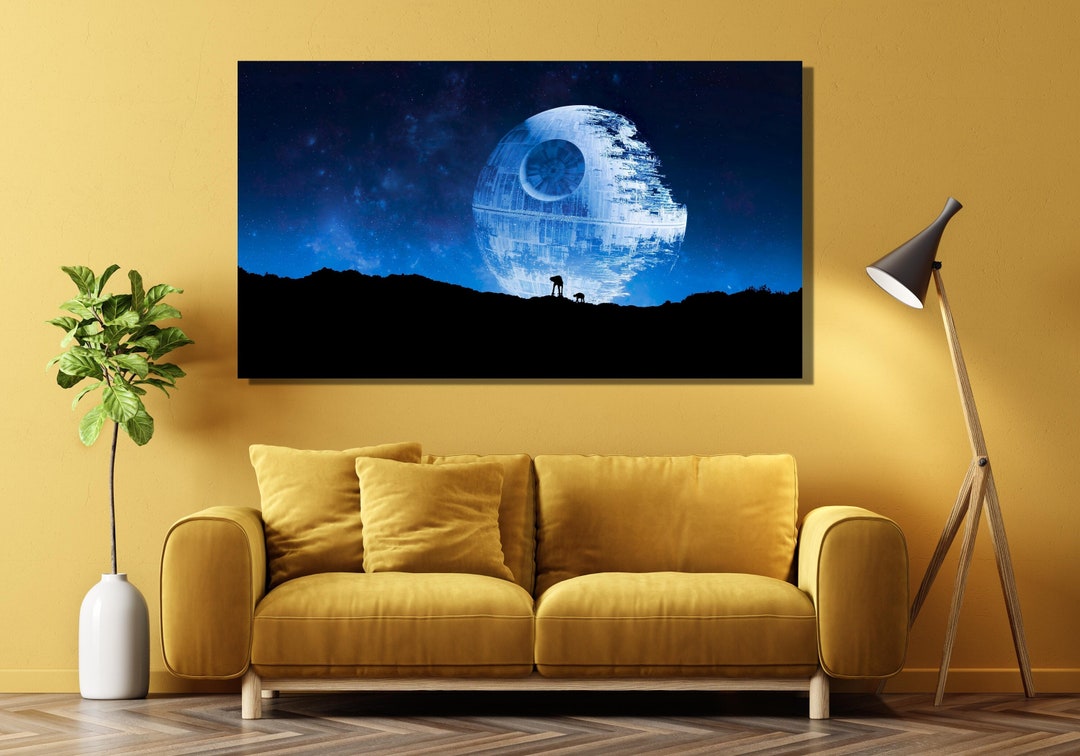 Starwars Death Star Canvas Wall Art,star Wars Poster Print Art,death