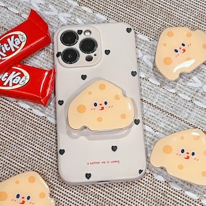 Cute Food Cheese Phone Grip Holder Stand, Phone Accessories, Phone Charm