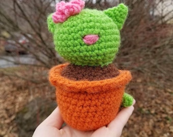 Cat Cactus Crochet Pattern: Amigurumi Tutorials (PDF Pattern)