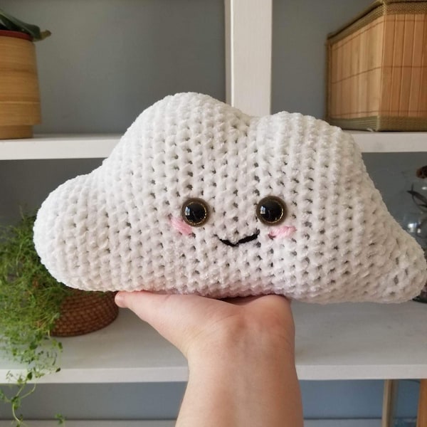 Kawaii cloud amigurumi pdf crochet pattern, plushie, crochet tutorial