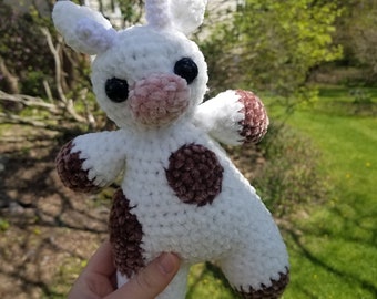 Crochet Cow Plushie: Handmade Velvet Amigurumi Toy