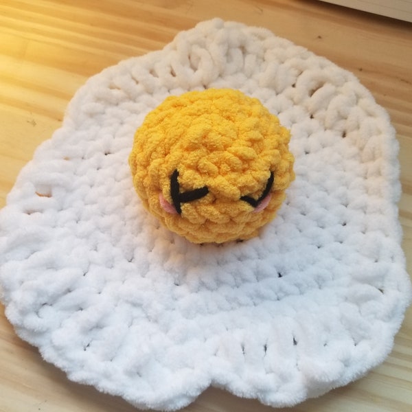 Kawaii Fried Egg Amigurumi Crochet Pattern PDF Tutorial