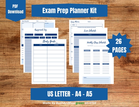 Student Exam Prep Kit Printable Exam Planner College Study - Etsy