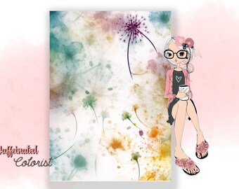 Reverse Coloring Pages, 20 Floral Blooms Vol 2., Water Color Art, Doodle In Color, Draw and Trace, Sketch Book, Printable PDF, Digital