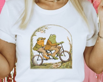 Frog And Toad Shirt, Vintage Classic Book Tshirt, Frog and Toad, Bicycle Build for Two, Frog Cartoon, Cute Frog, Retro Tee, Book Lover Gifts