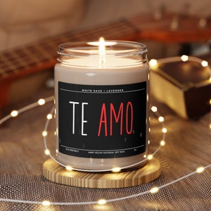 Spanish Te Amo Candle, I Love You Candle, Valentine&#39;s Gift, Mother&#39;s Day Gift, Father&#39;s Day, Birthday Present, Anniversary, Christmas Gift