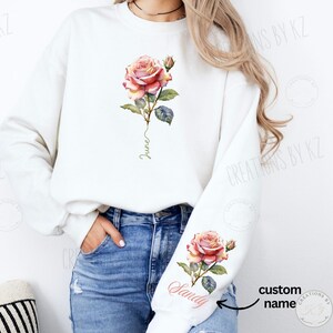 Custom Birth Month Flower Sweatshirt, June Birth Flower Hoodie, Gifts for Mom, Mom Gift, Mama Sweatshirts, Mom Birthday Gift, Mother&#39;s Day
