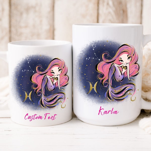 Personalized Pisces Zodiac Mug Custom Pisces Mug Pisces Gifts Pisces Coffee Mugs Zodiac Gifts for Pisces Astrology Coffee Cup Kids Gift Mugs