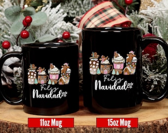 Feliz Navidad Gift, Mexican Christmas Mug, Spanish Christmas Gifts, Kid's Mug, Latino Gifts, Gingerbread Coffee Cup, Latina, Christmas Gift