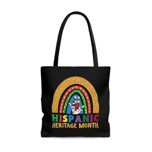 Hispanic Heritage Month Rainbow Tote Bag National Hispanic Month Latino Celebration Bag Hispanic Heritage Month Tote Bag Gift for Latinos