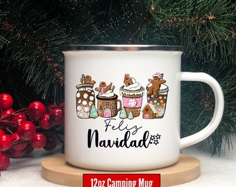 Feliz Navidad Gift, Mexican Christmas Mug, Spanish Christmas Gifts, Kid's Mug, Latino Gifts, Gingerbread Coffee Cup, Latina, Christmas Gift