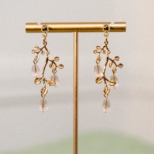 Blossom Earrings, Fairycore Earrings, Cherry Blossom Jewelry, Beaded Earrings, Ghibli Inspired, Cottagecore Earrings