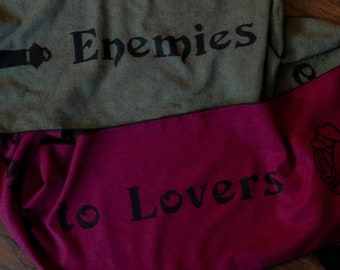 Enemies to Lovers Scarf, Bookish Accessories, Book Lover, Bookish Merch, Dark Academia, Romantasy Trope