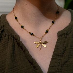 Dragonfly Necklace, Whimsygoth Necklace, Fairycore Necklace, Y2k Jewlery, Beaded Necklace