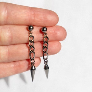 Warrior Earrings, Knightcore Earrings, Medieval Jewelry, Stainless Steel Gothic Spike Earrings, Castlecore Accessories
