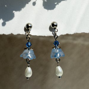 Fairy Garden Earrings: Dainty Bell Flower Drops, Fairycore Jewelry