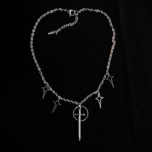 Celestial Elven Sword Necklace, Stainless Steel Chain Necklace, Knightcore Jewelry, Gothic Jewelry Set, Dark Academia, Bookish Gift necklace only