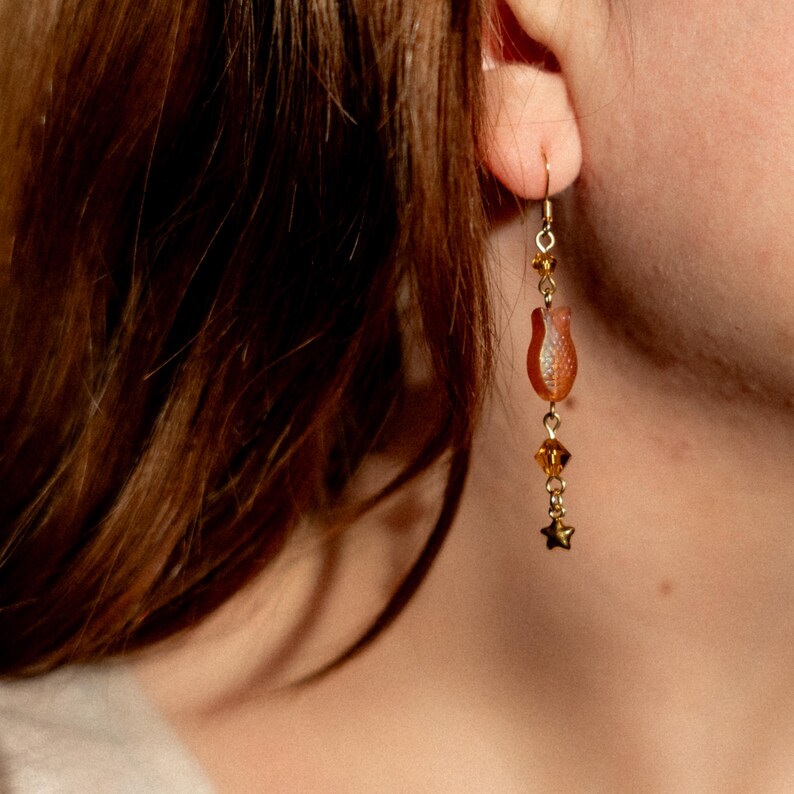Ponyo Earrings: Ghibli-Inspired Fish Dangle Earrings image 2