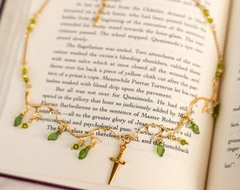 Woodland Realm Necklace: Fantasy Elf Dagger Jewelry, Knightcore Accessories, Sword Necklace, LoTR Inspired