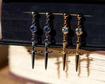 Dagger Earrings, Knightcore Stud Earrings, Dark Academia Earrings