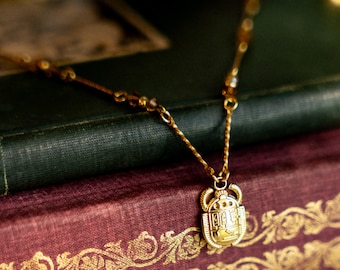 Collar Hamunaptra, inspirado en La Momia, joyería Light Academia, mitología egipcia