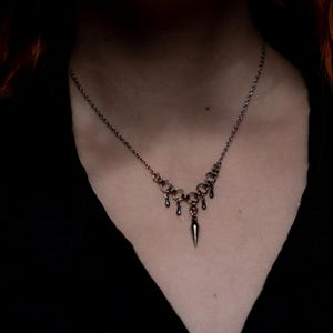 Mordred Necklace, Stainless Steel Knightcore, Castlecore, Bookish Fantasy Necklace, Arthurian Legend, BBC Merlin, Dainty Chainmail