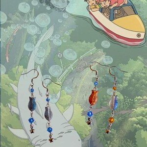 Ponyo Earrings: Ghibli-Inspired Fish Dangle Earrings image 4