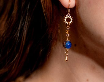 Númenor Sonnen Hängeohrringe: Ringe der Kraft Inspirierter Schmuck