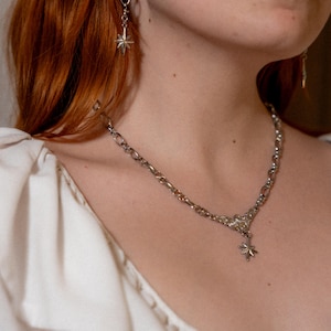 Lady Knight Necklace, Stainless Steel Knightcore, Medievalcore Accessories, Bookish Fantasy Necklace