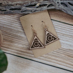 Colorado Avalanche-Inspired Leather Earrings, Handcrafted Women&#39;s Sports Fan Jewelry, Unique Sustainable Gift for Her, Show your CO Pride