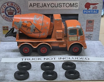 6 new tires for king size matchbox cement mixer truck N0-13