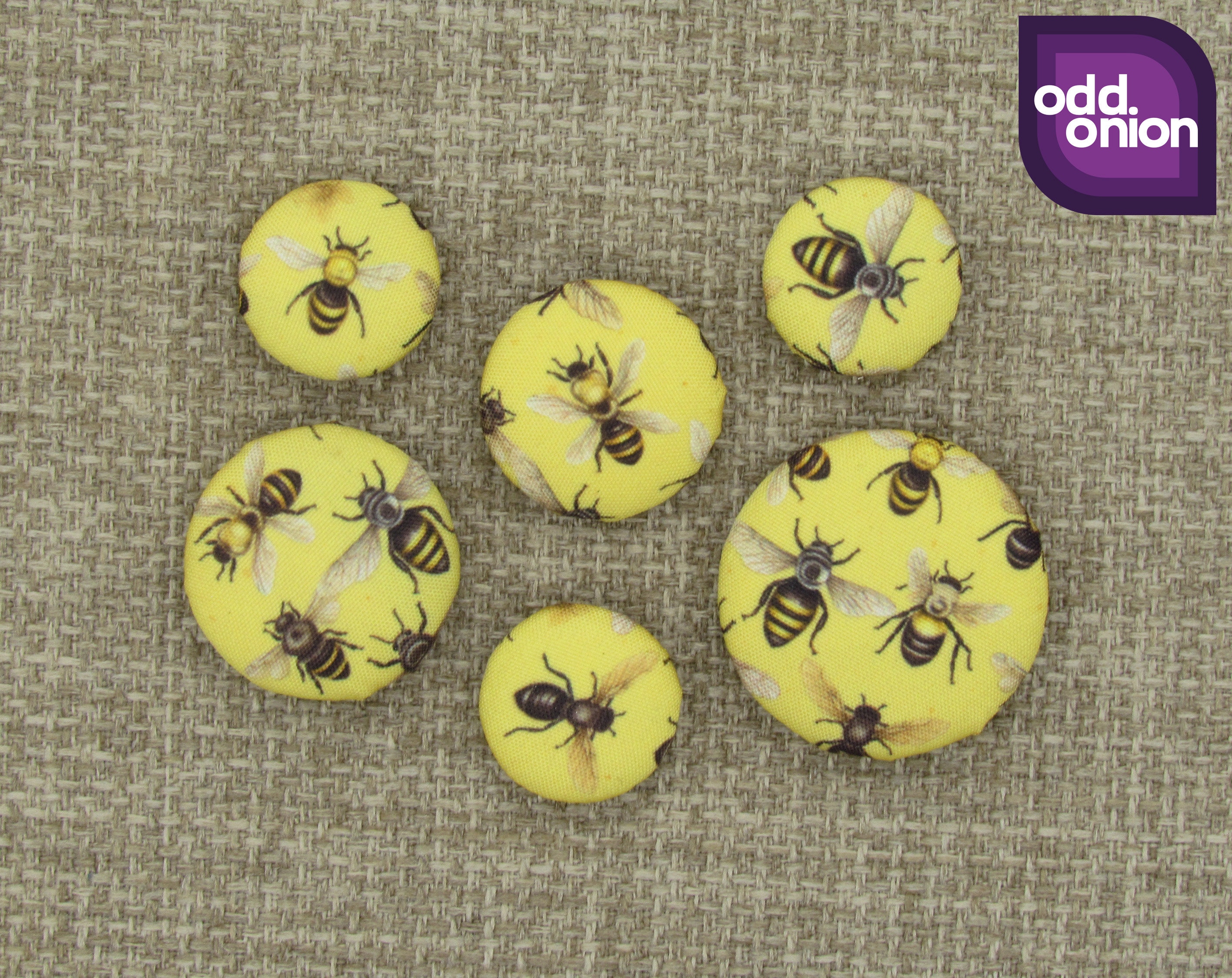 Yellow Bee Patterned Buttons - Buzzy Bee Buttons | Insect Button ...