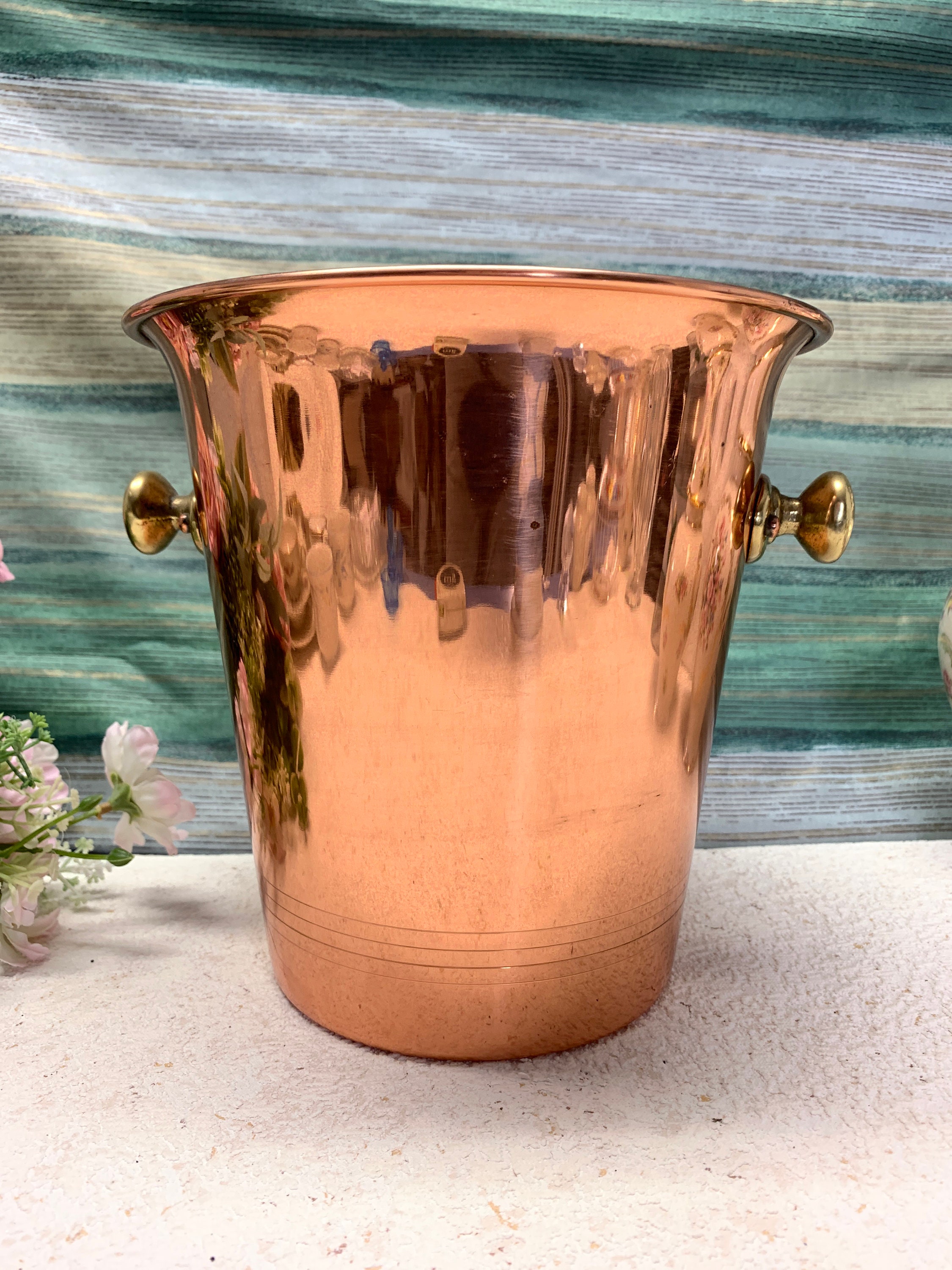 Swedis Vintage Copper Champagne Bucket / Cooler With Metal Etsy
