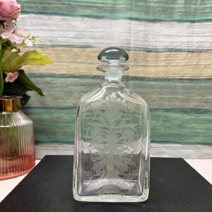 Creative Co-Op Debossed Glass Carafe With Matching Glass - Clear, French Country Style