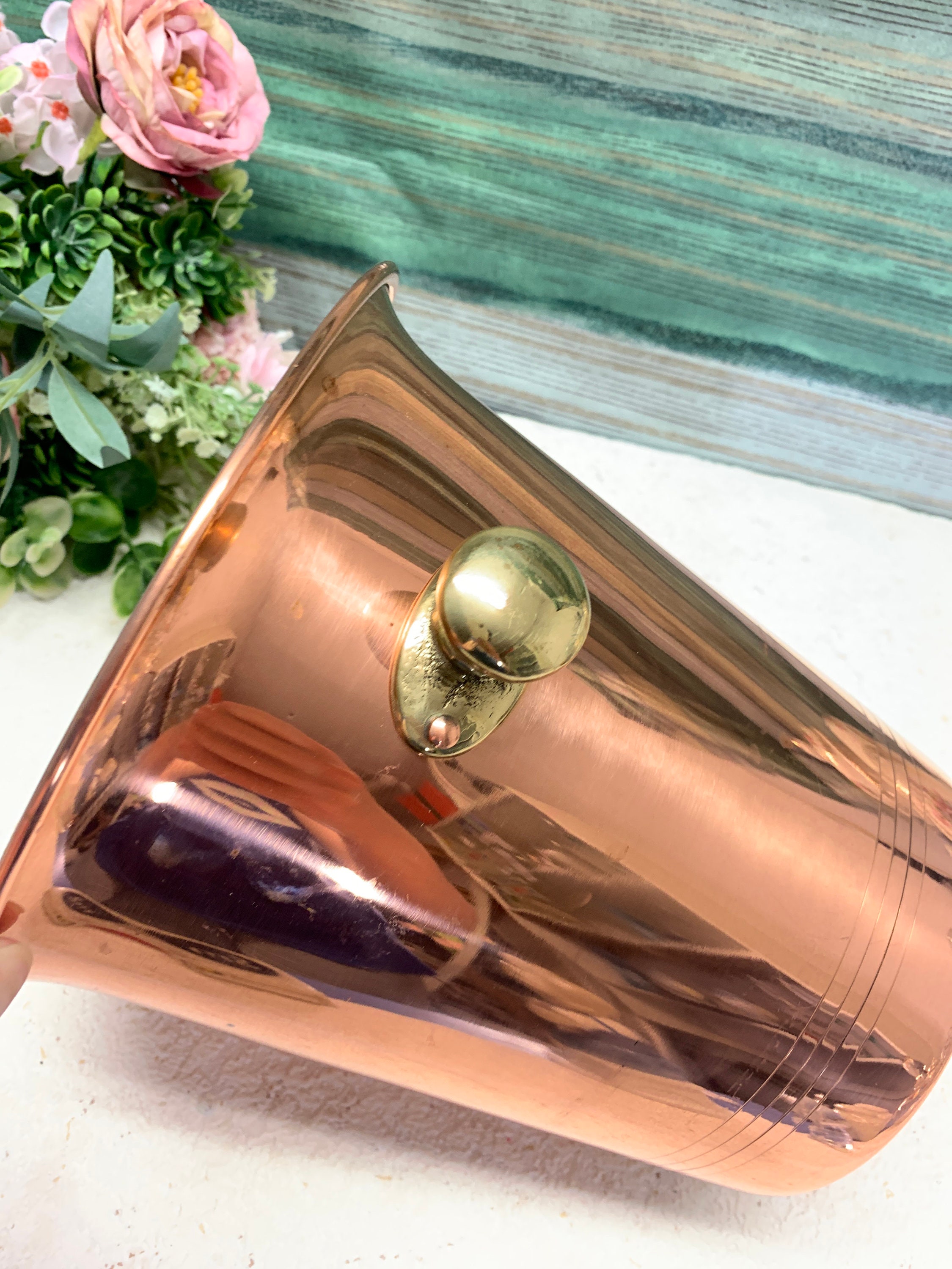 Swedis Vintage Copper Champagne Bucket / Cooler With Metal Etsy