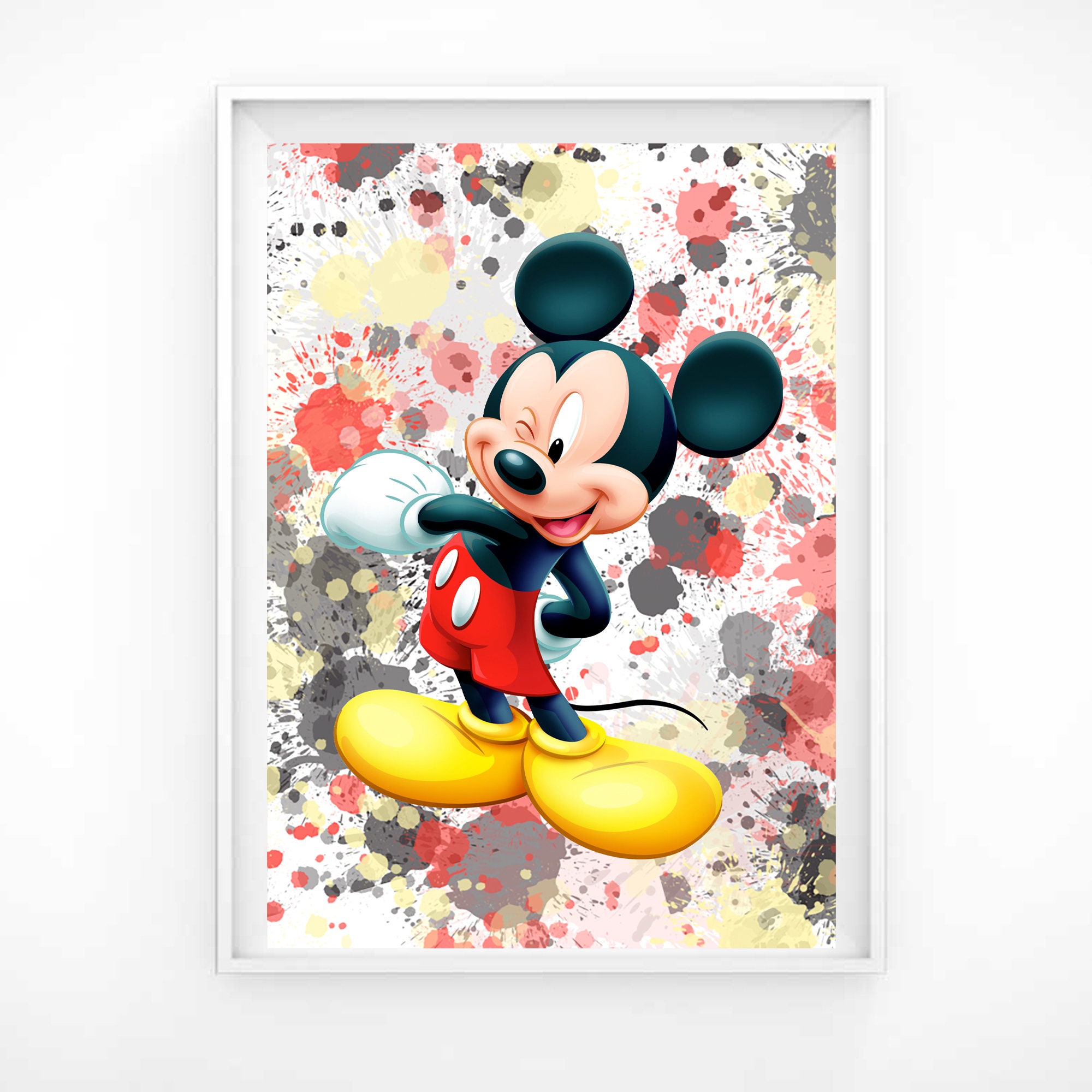 Mickey Mouse Red Paint Splash Individual, Set of 3 or 4, Colour